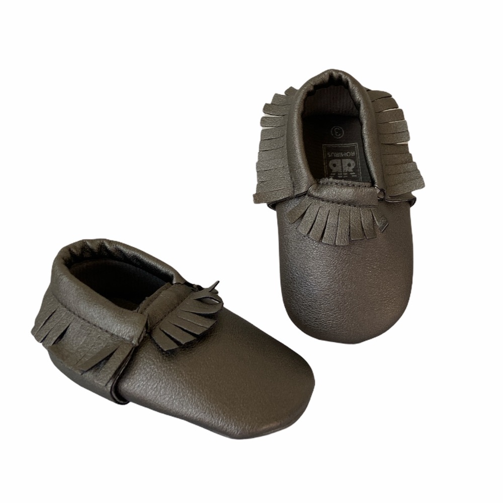 ROMIRUS Leather Tassel Fringe Moccasin Slip On
